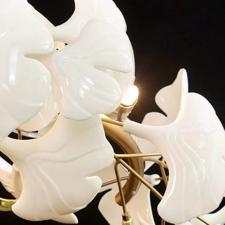 LS Luxury Ceramic Ginkgo Petal Chandelier