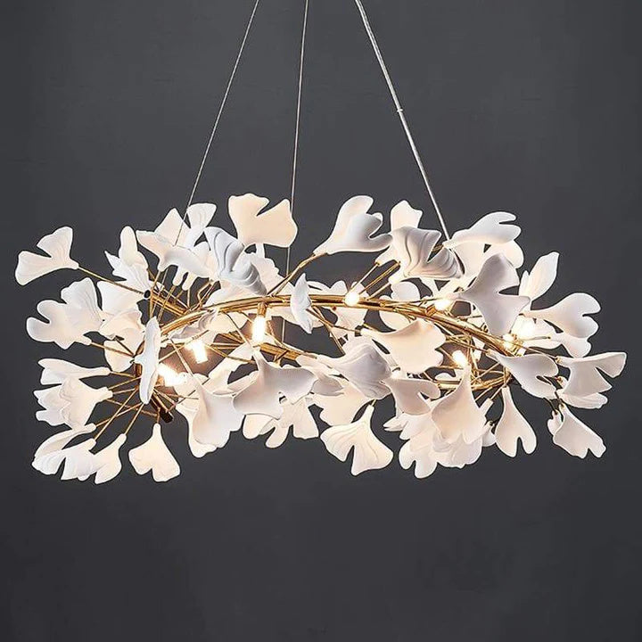 LS Luxury Ceramic Ginkgo Round Chandelier