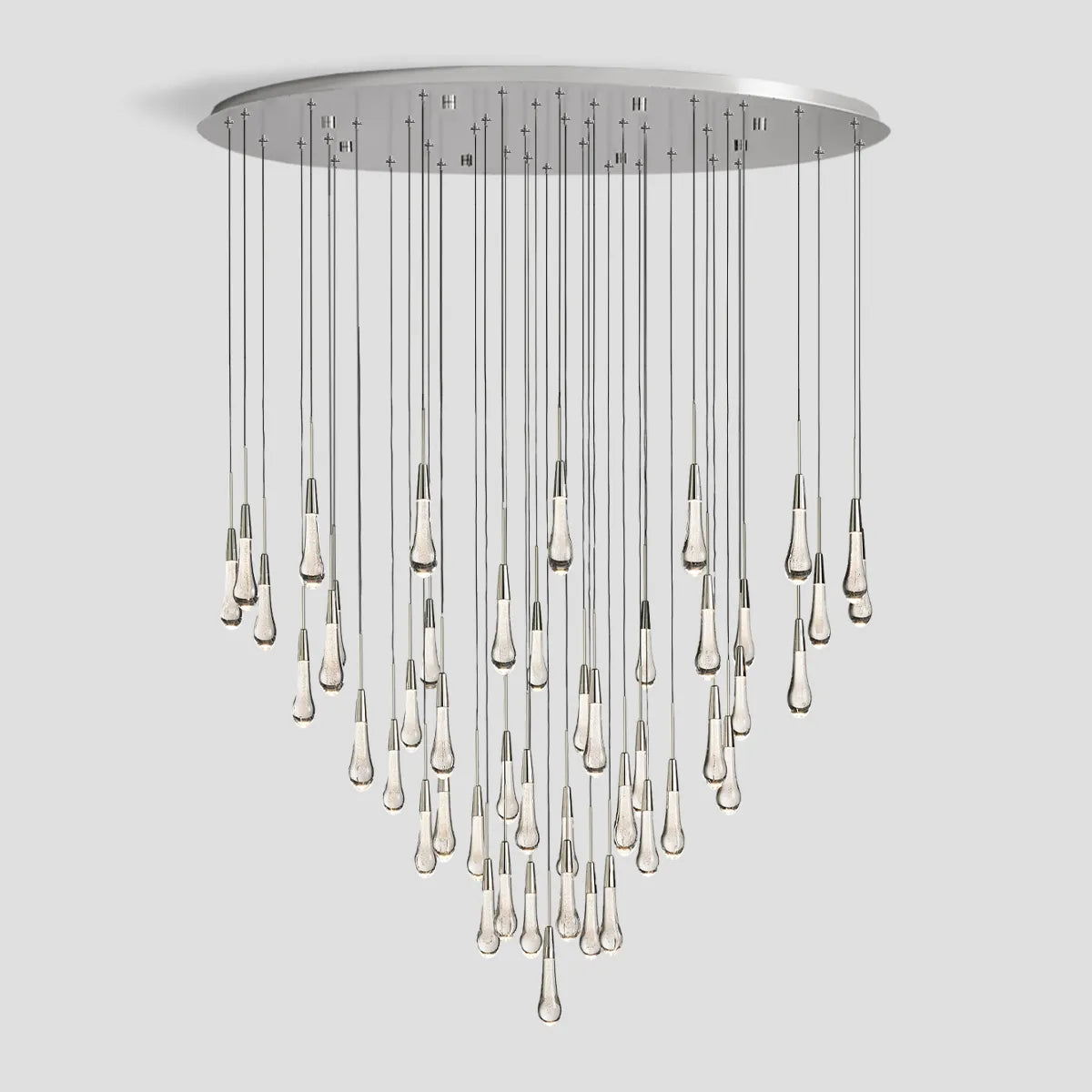 Soltaire Modern Round Glass  Chandelier 17'' 24'' 36'' 58'' Chandelier Kevin Studio Inc Nickel 58''D 