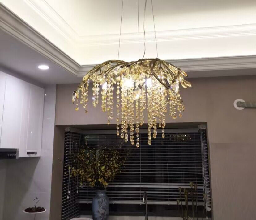 New Luxury Branch Crystal Pendant Chandelier Designer Creative Art Dining Room/Living Room Light Fixture