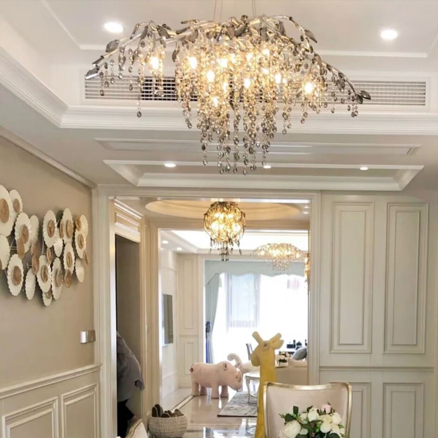 New Luxury Branch Crystal Pendant Chandelier Designer Creative Art Dining Room/Living Room Light Fixture