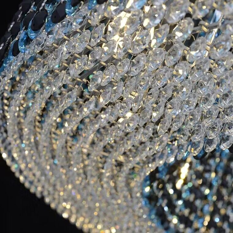 Italian Modern Light Luxury Round Crystal Chandelier Decorative Light Fixture For Living Room/Dining Room