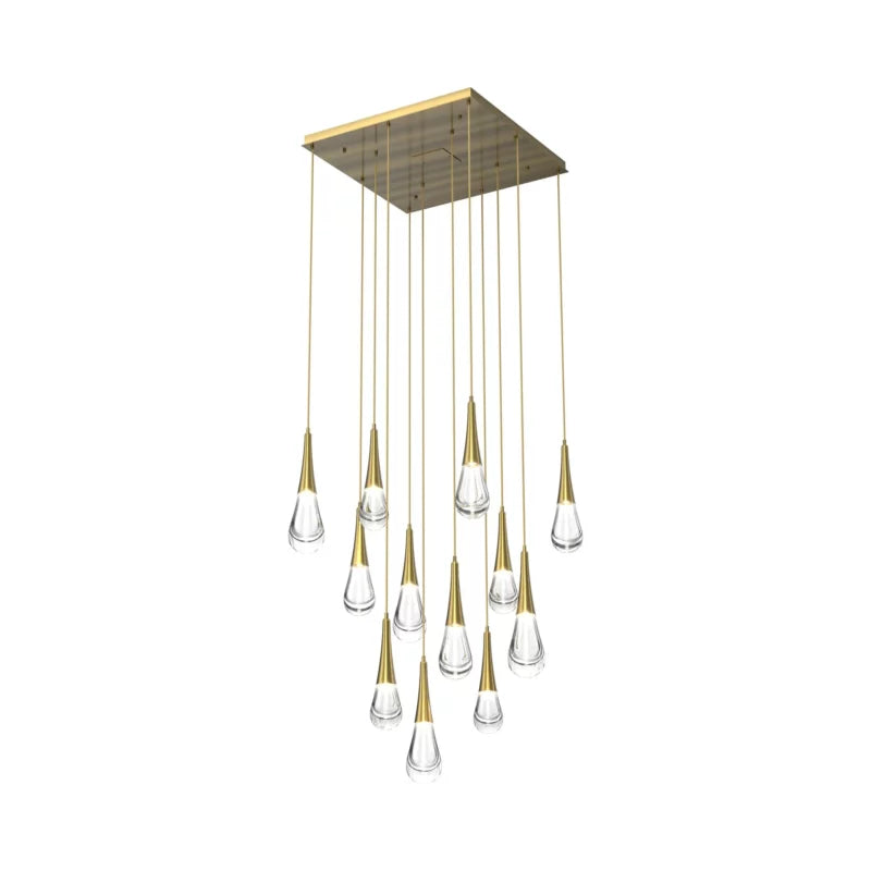 Rain LED Square Chandelier For Living Room, Hallway, Staircase