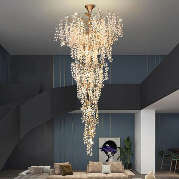 LS Spring 2 Story Foyer Brass Branch Chandelier