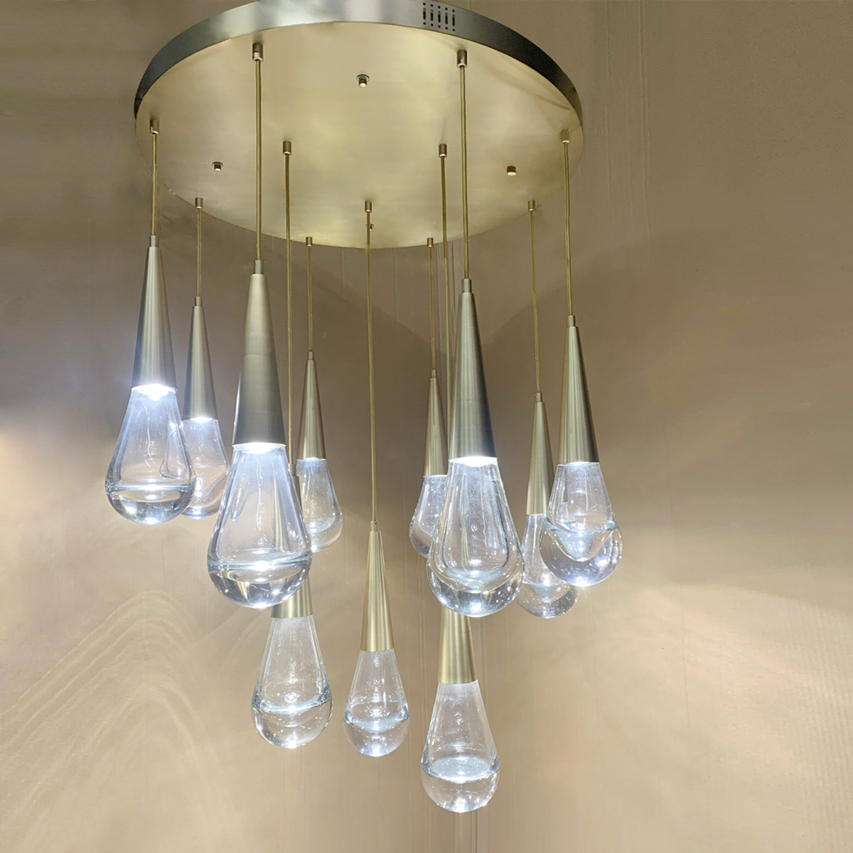 Rain LED Round Chandelier For Living Room, Hallway, Staircase