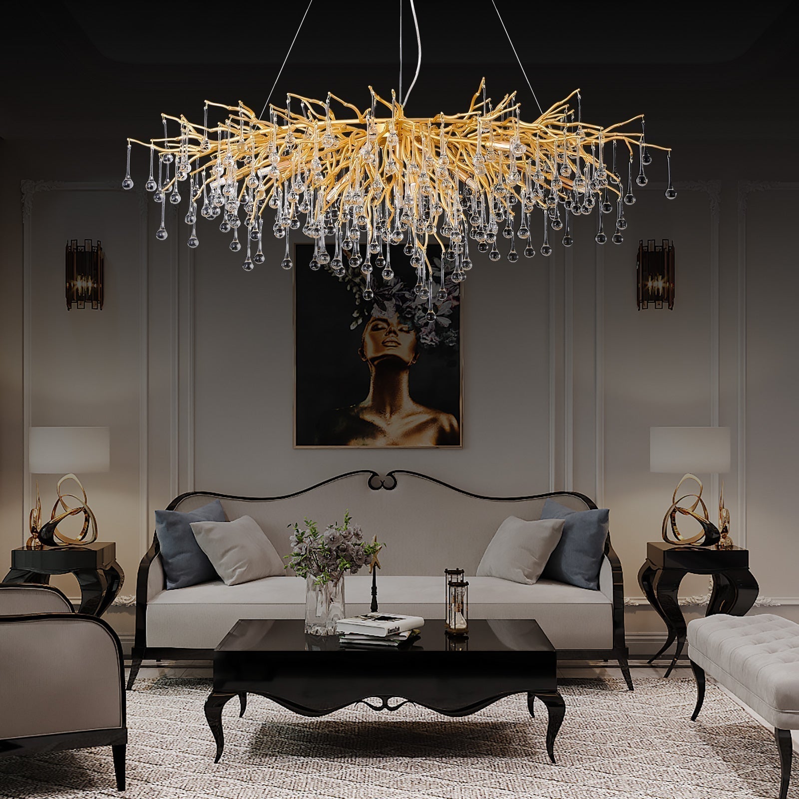 LS Doris Crystal Branch Chandelier