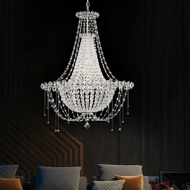 Italian Style K9 Crystal Chandelier For Small Living Room Princess Pendant Light For Girl's Bedroom/ Dining Room Table