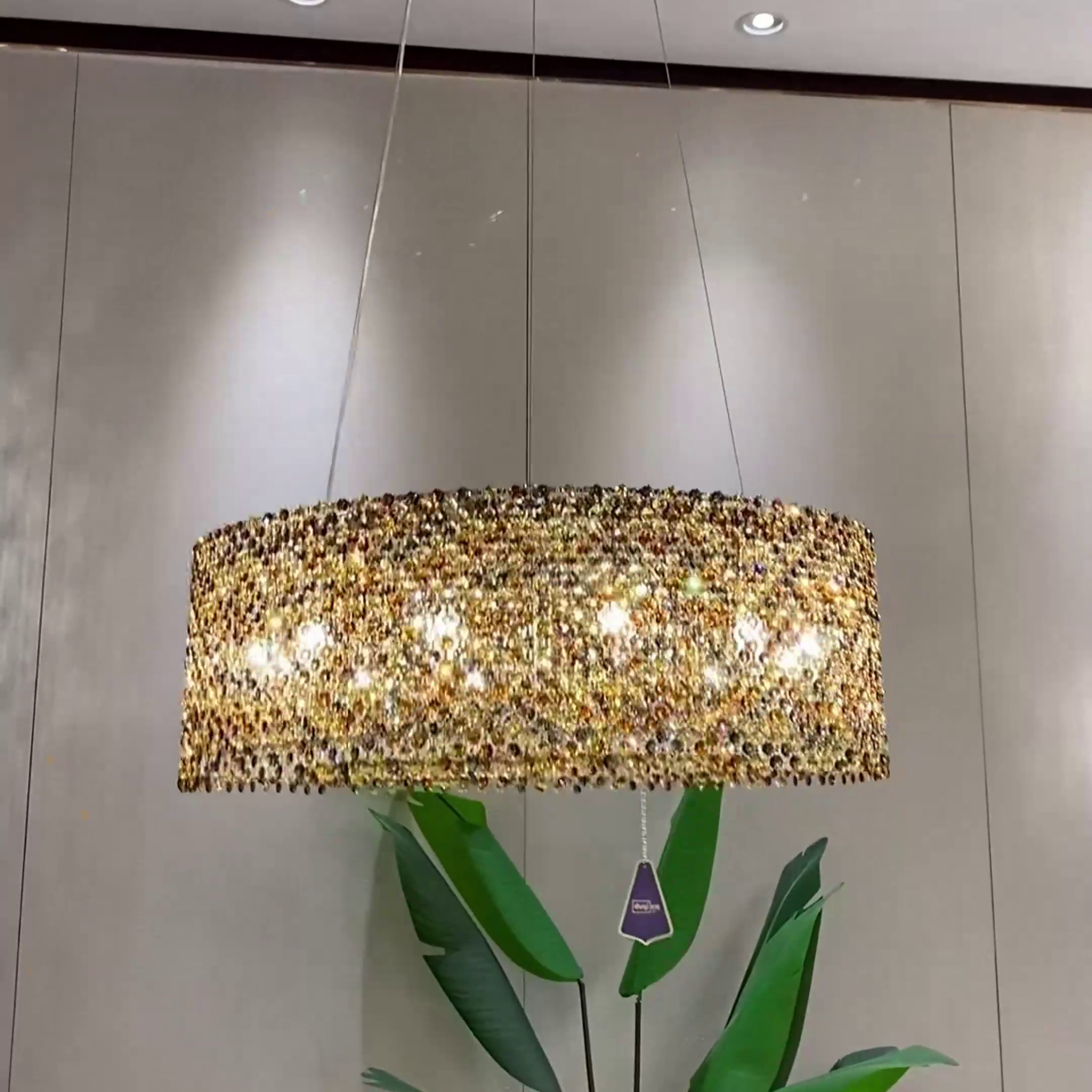 Italian Modern Light Luxury Round/Wavy Crystal Chandelier Decorative Light Fixture For Living Room/Dining Room