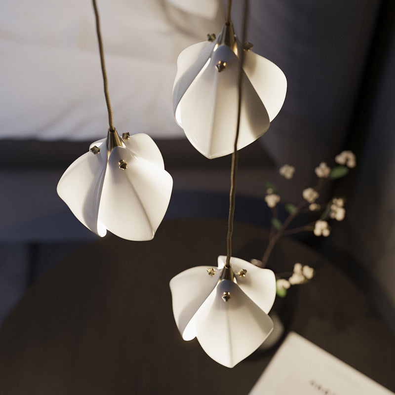 Coretta Modern Ceramic Magnolia Flower Pendant Light