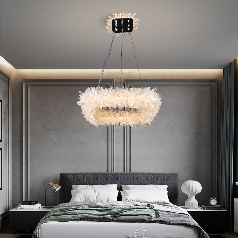 Primary Crystal Cluster Square Modern Chandelier chandeliers for dining room,chandeliers for stairways,chandeliers for foyer,chandeliers for bedrooms,chandeliers for kitchen,chandeliers for living room Rbrights   