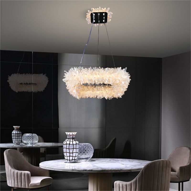 Primary Crystal Cluster Square Modern Chandelier chandeliers for dining room,chandeliers for stairways,chandeliers for foyer,chandeliers for bedrooms,chandeliers for kitchen,chandeliers for living room Rbrights   