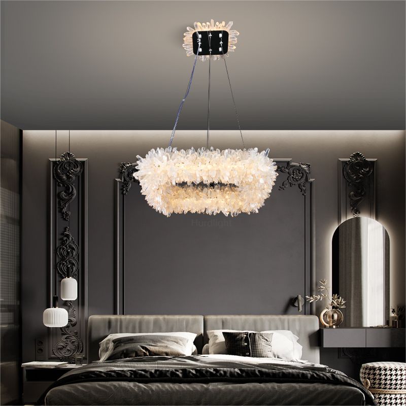 Primary Crystal Cluster Square Modern Chandelier chandeliers for dining room,chandeliers for stairways,chandeliers for foyer,chandeliers for bedrooms,chandeliers for kitchen,chandeliers for living room Rbrights   