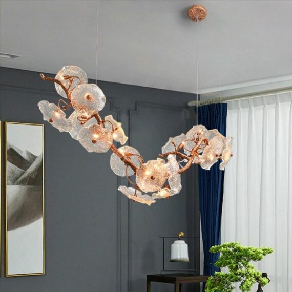 Nelumbonaceae Linear Branch Chandelier